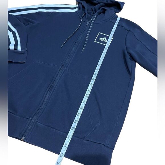 ADIDAS SPORTSWEAR Athletic Zip-Up Hoodie Navy size medium - Picture 12 of 16